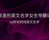 lol好听的英文名字