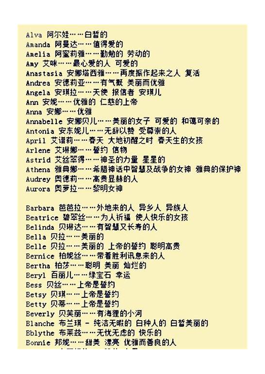 好听的英文名与文名